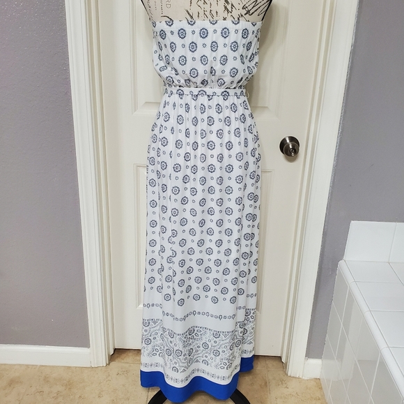 Old Navy Strapless Printed Button Front Maxi Dress - Picture 6 of 7